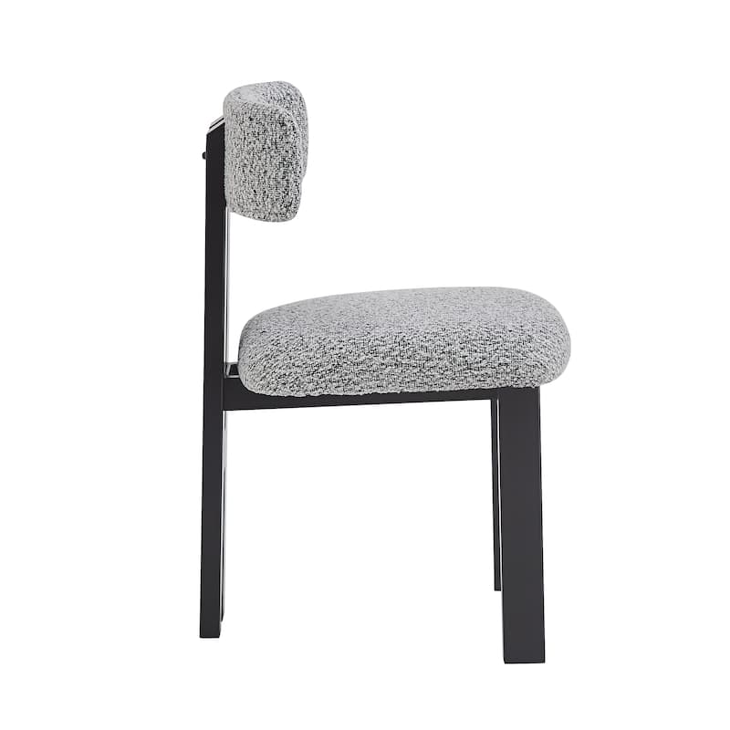 2Pcs Upholstered Armless Modern Dining Chairs Kitchen Chairs with With Metal Legs & Non-Slip Pads