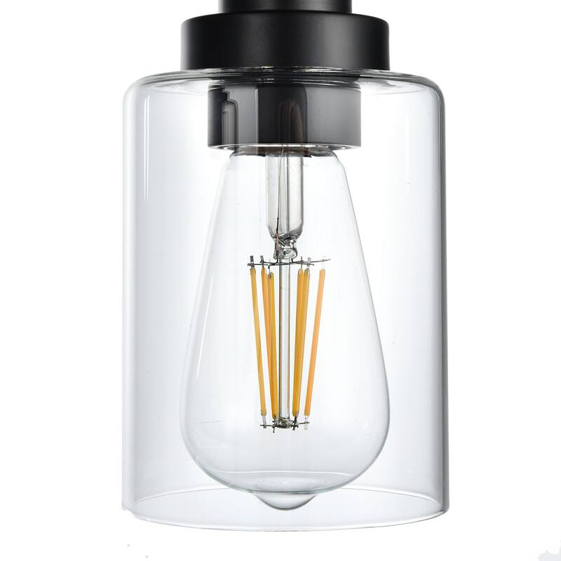 2-Light Modern Bathroom Light Fixtures with Clear Glass Shade