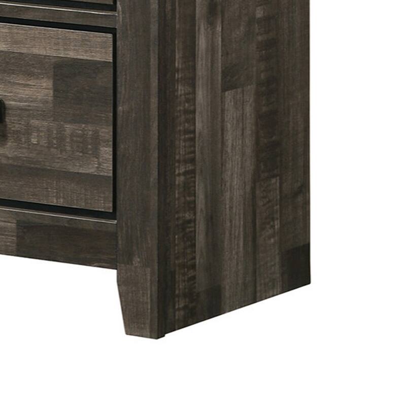 Brown 2 Drawer 15.8 in. W Nightstand with Sturdy Hardware and Ample Storage