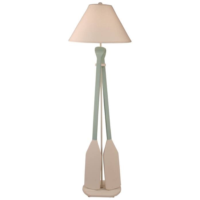 Coastal 2-Paddle Floor Lamp - Nude and Shaded Cove