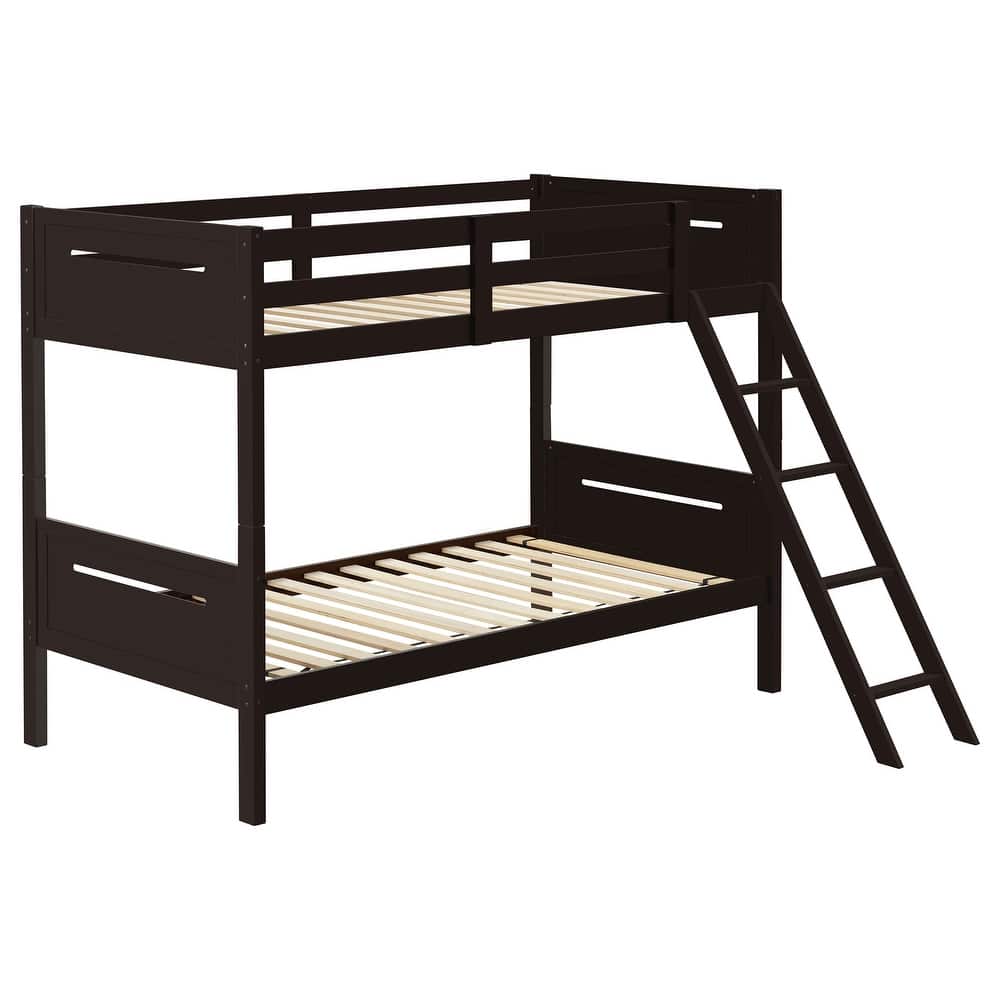 Littleton Transitional Wood Bunk Bed with Slatted Mattress