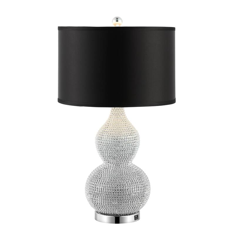 SAFAVIEH Lighting Karri 24 Inch Silver Beaded Table Lamp (Set of 2) - 14Wx14Dx25H