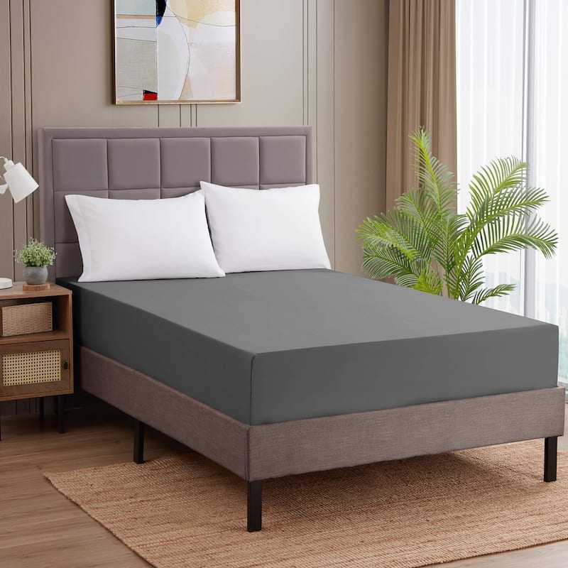 Sweet Home Collection 1500 Series Microfiber Fitted Sheet - Gray - Full
