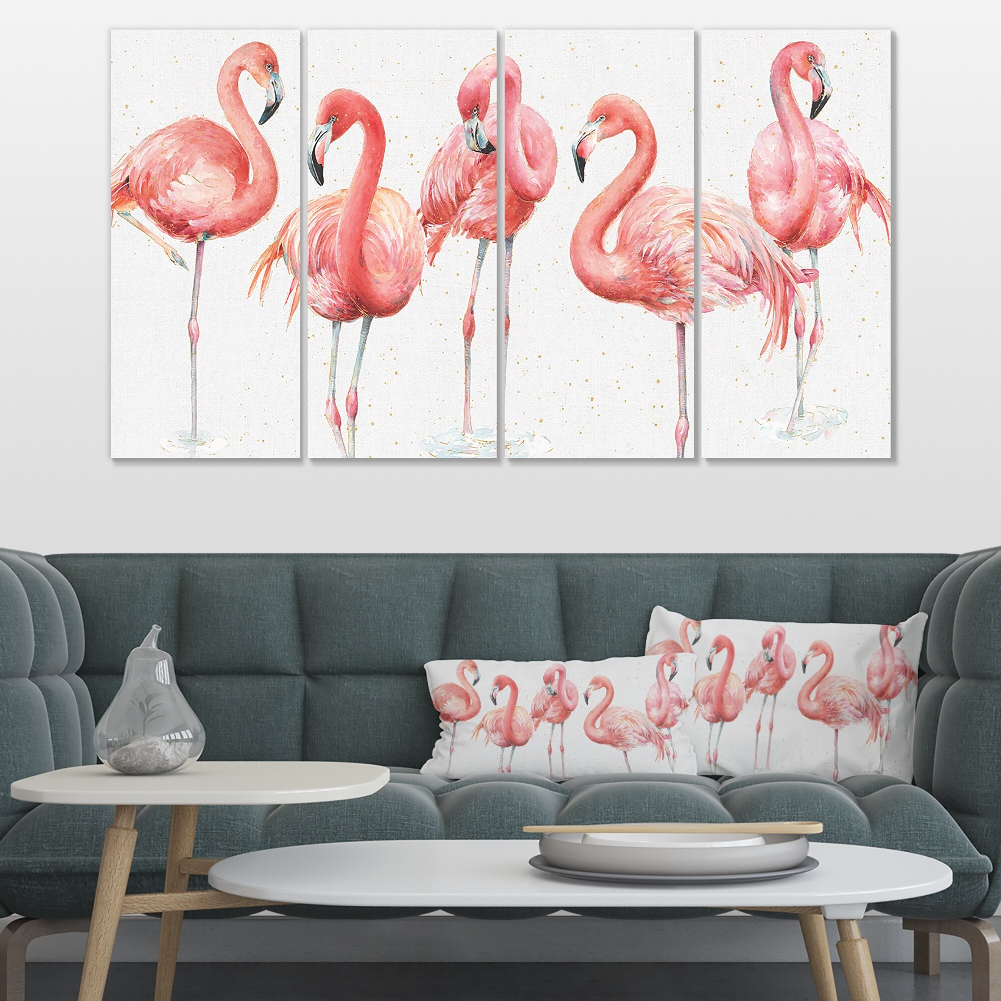Shop Porch Den Gracefully Pink Shabby Flamingo Canvas Wall Art Overstock 29365966
