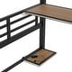 preview thumbnail 11 of 14, Full Size Loft Bed with Shelf, LED Light and Iron Mesh, Black