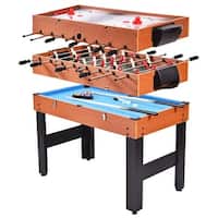 Costway 48'' 3-In-1 Multi Combo Game Table Foosball Soccer Billiards Pool Hockey For Kids - as pic