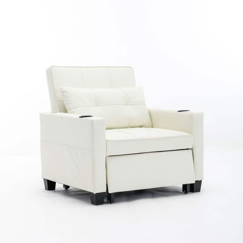 Futon Chair Bed Convertible Chair 3-in-1 Pull Out Sleeper Chair Beds with USB Ports
