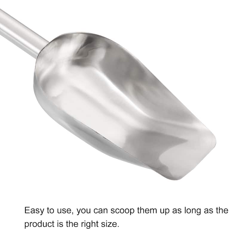 Ice Scoop Stainless Steel 9.8x2.8" Flour Cereal Food Utility Shovel - Silver
