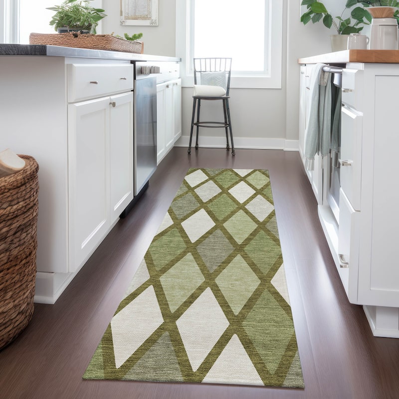 Machine Washable Indoor/ Outdoor Chantille Prism Diamond Rug