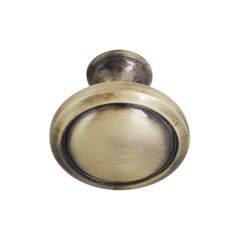 Utopia Alley Luna Cabinet Ring Pull Knob - Vintage Cabinet Antique Brass Hardware with Hand, Pull Knobs 1.2"