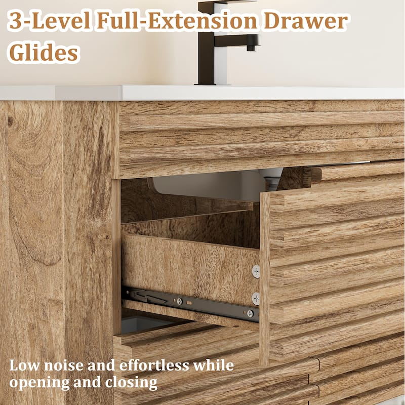 Bathroom Vanity with Drop-In Sink Wall-Mounted Storage Cabinet