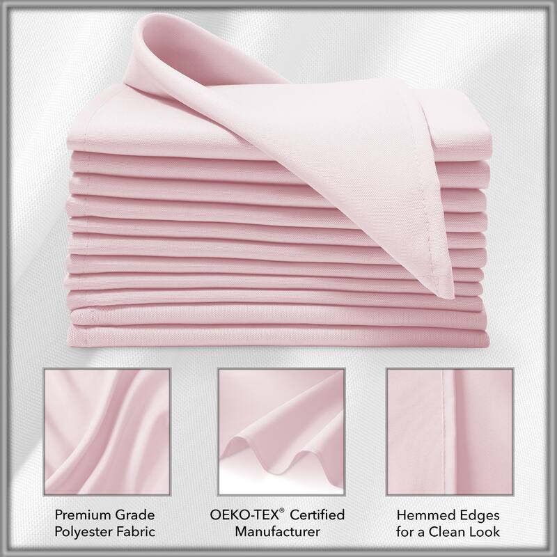 12 Pack 17 Inch Polyester Cloth Dinner Napkins for Party Restaurant