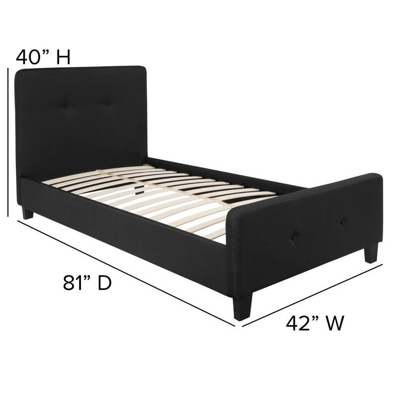 Button Tufted Upholstered Casual Style Platform Bed