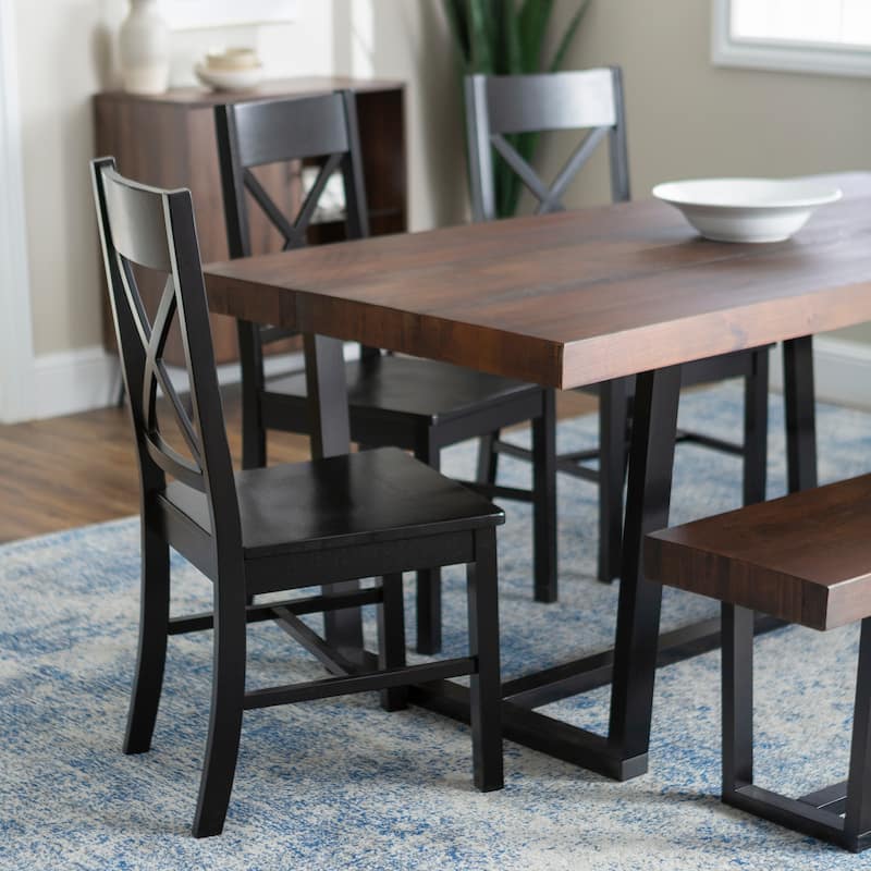 Middlebrook Solid Wood 6-Piece Dining Set with X-Back Chairs
