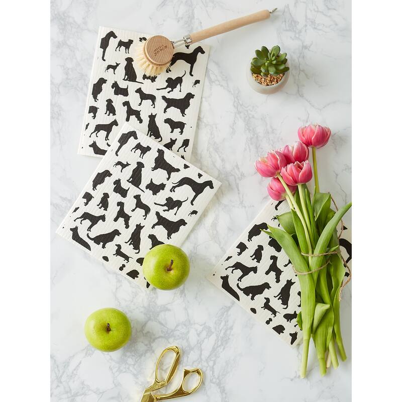 DII Black & White Swedish Dishcloth, 3 Piece