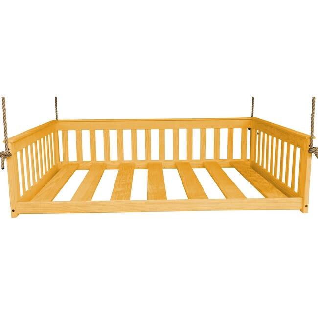 Pine Full Mission Hanging Daybed with Rope - Honey Stain