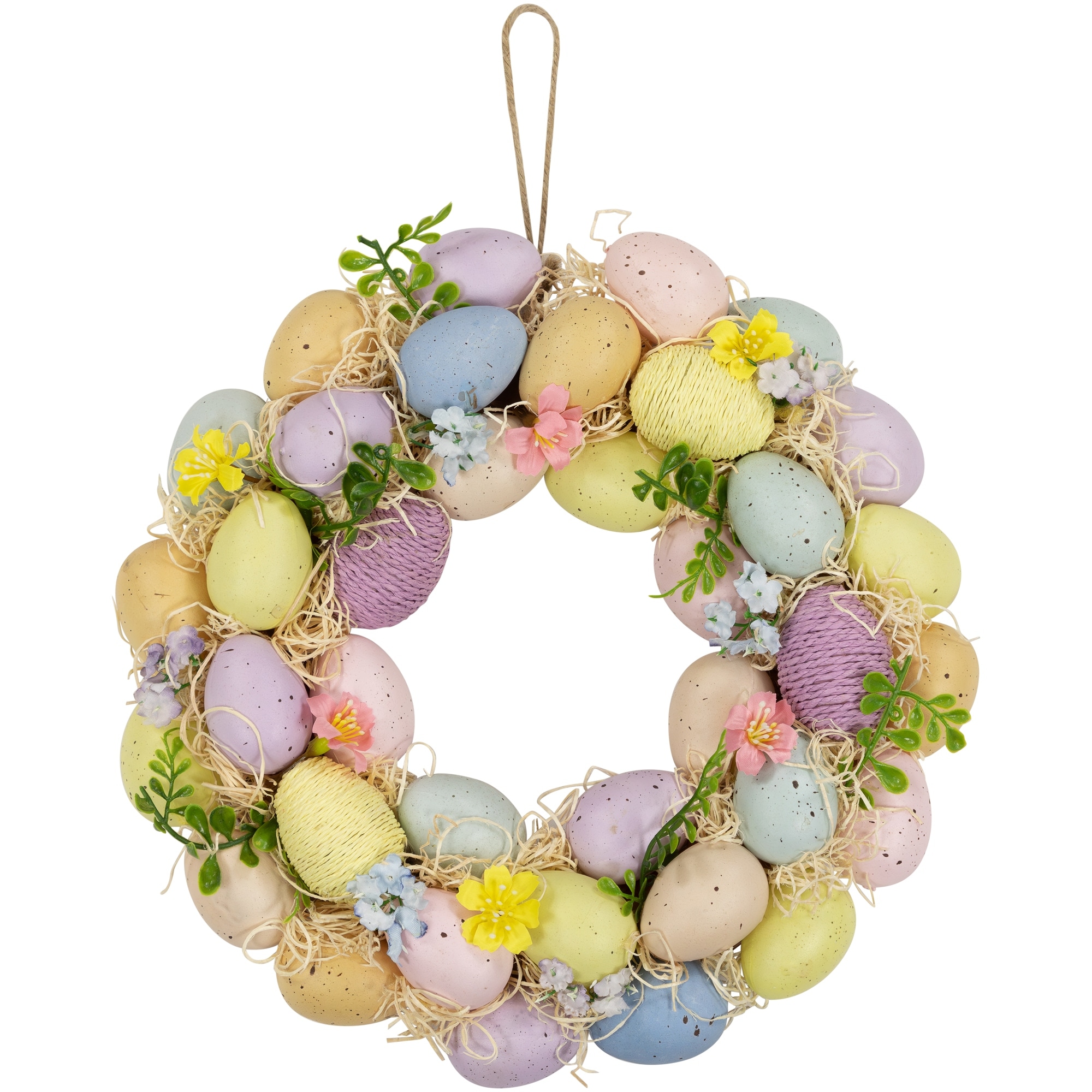 Flowers and Easter Eggs Small Spring Wreath - 12.5" - Multicolor