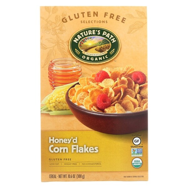 Nature's Path Organic Corn Flakes Cereal - Honey’D - Case of 12 - 10.6 oz.