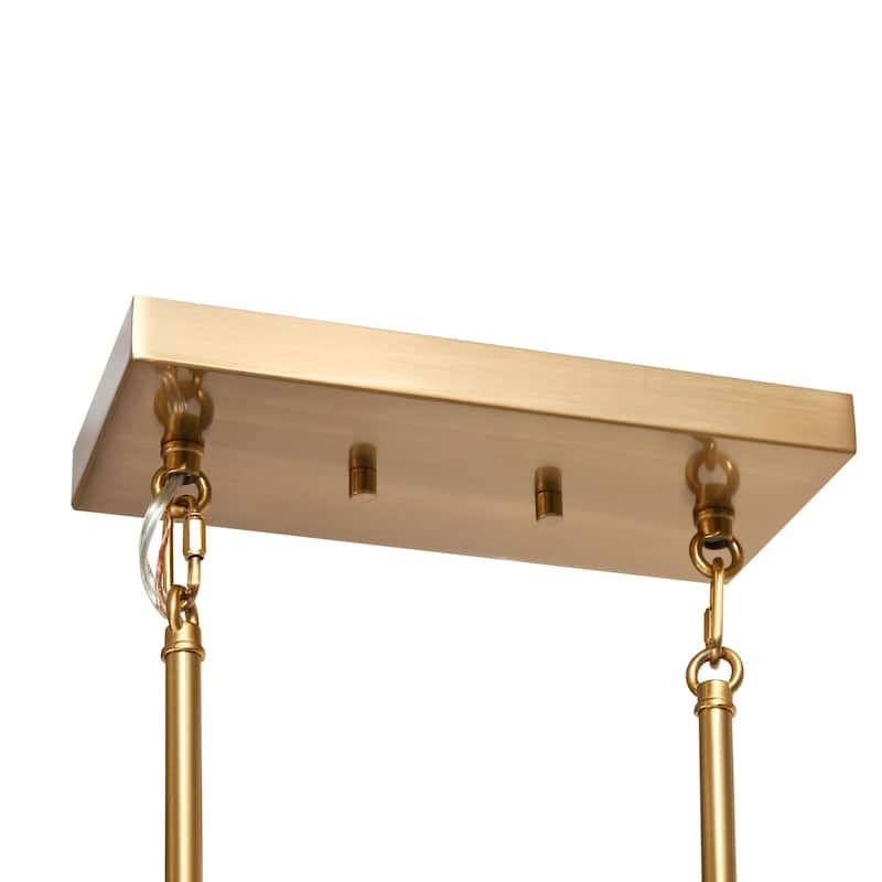 Denan Modern Large Gold Abstract Linear Chandelier Island Pendant Lights Bar for Dining Room