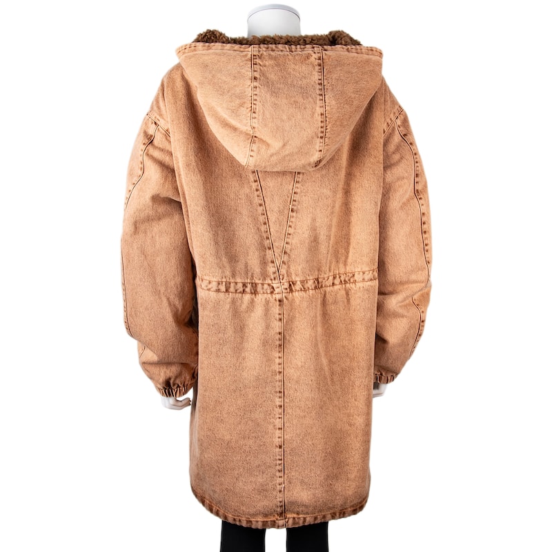 Miu Miu Acid-Washed Denim Hooded Parka