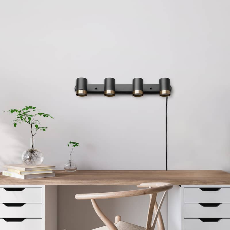 Globe Electric 91005455 Dale 4 Light 6" Tall Plug-In Wall Sconce