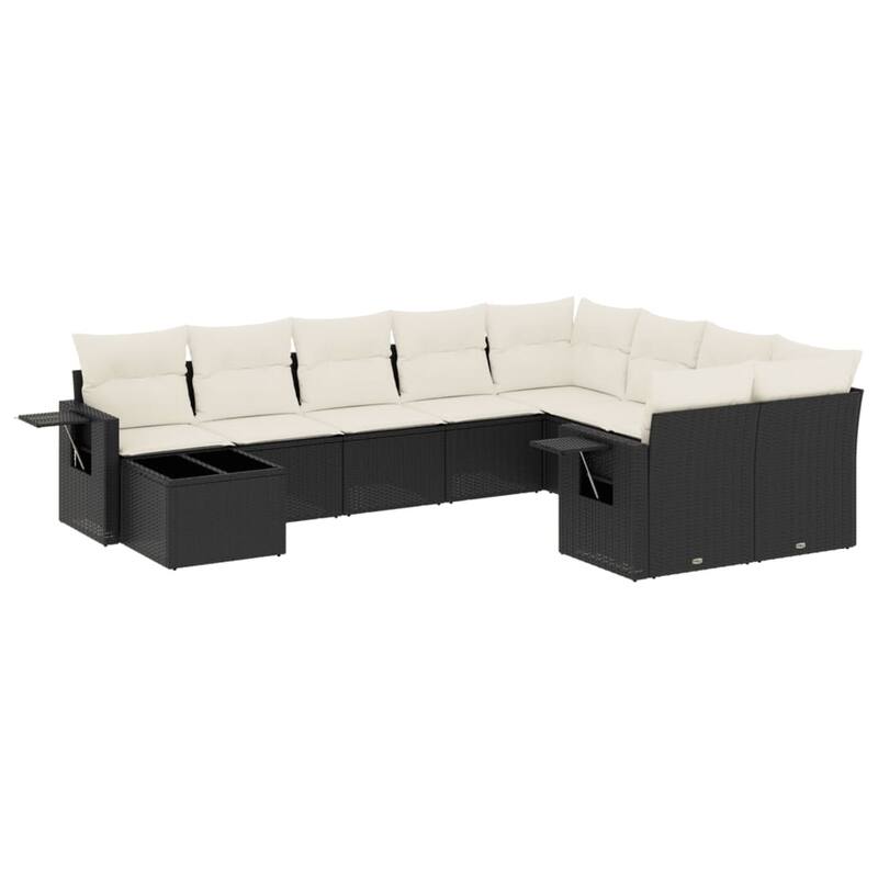 vidaXL Garden Sofa Set Black, Cream white - 21.7 x 21.7 x 14.6