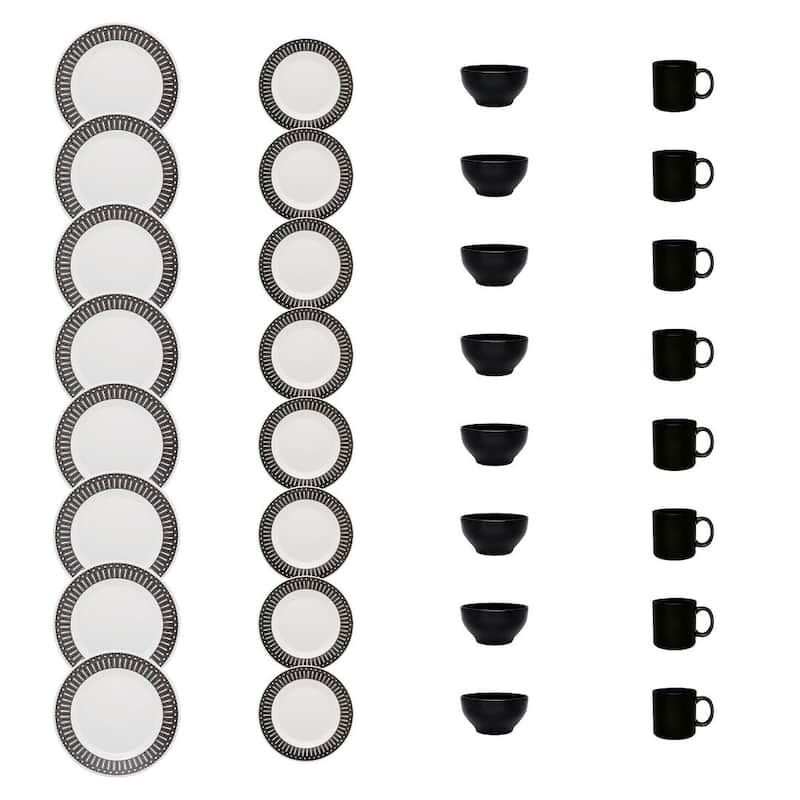 Biona Dinner Set in Black and Ivory