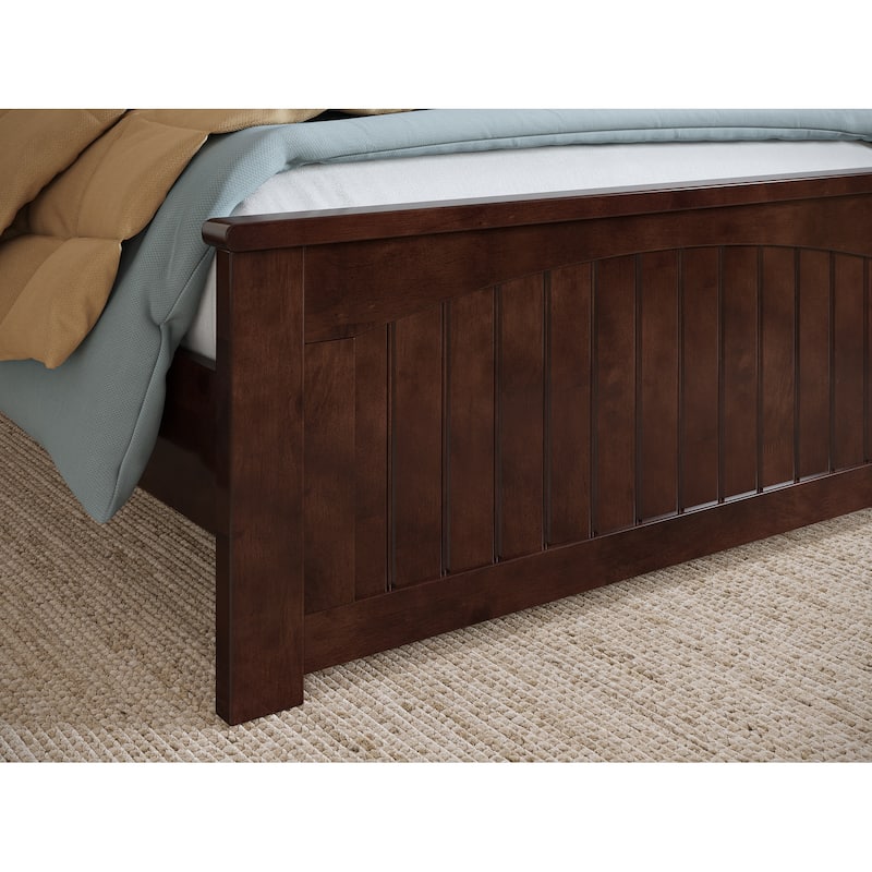 Naples Solid Wood Low Profile Platform Bed with Matching Footboard