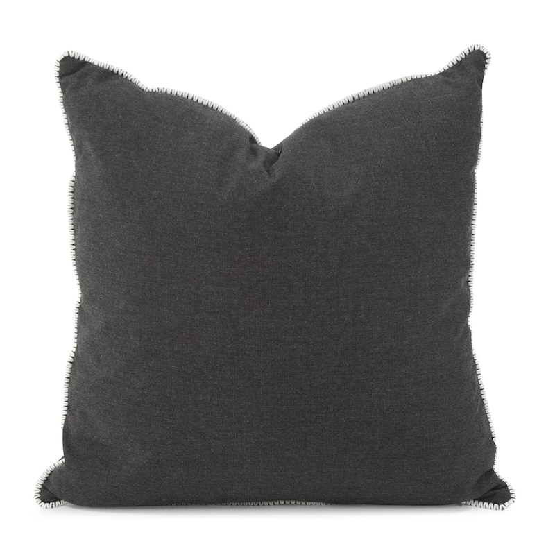 Allan Andrews Indoor/Outdoor 24" Square Accent Pillow with Cover, Seascape Collection - Charcoal