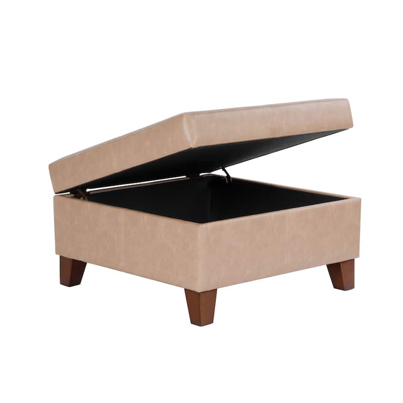 Copper Grove Luxury Large Faux Leather Storage Ottoman