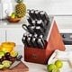 preview thumbnail 2 of 4, Henckels Statement 20-pc Self-Sharpening Knife Block set, Red Dark Brown block, Stainless Steel - Black