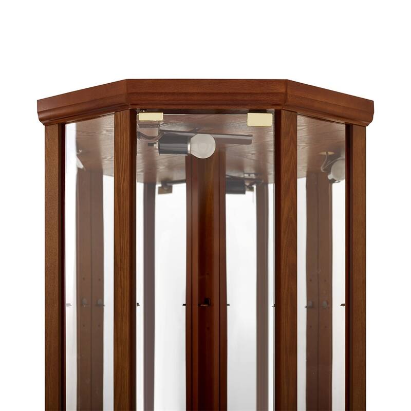 6 Shelf Lighted Display Cabinet with Adjustable Shelves (No E26 Bulb)