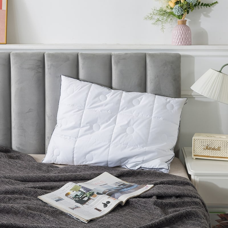 Royal Velvet Gel Fiber Quilted Surround Pillow - White