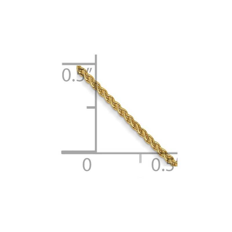 Curata 14k Yellow Gold Lobster Claw Closure 1.1mm Solid Polished Spiga Chain Bracelet