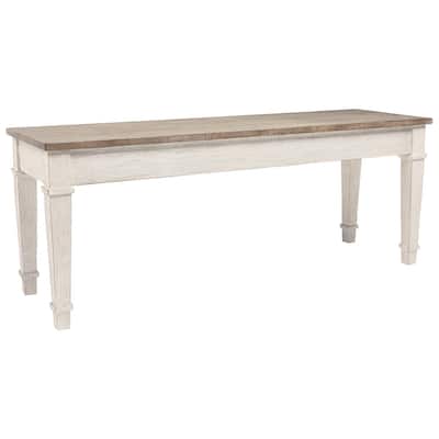 Signature Design by Ashley Skempton Brown and White Storage Bench