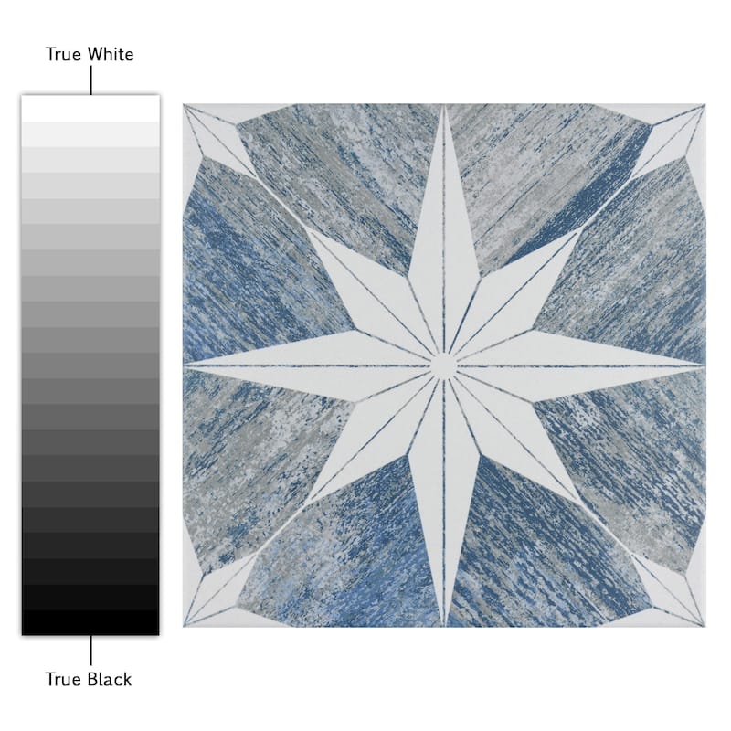Merola Tile Cassis Stella Blue Day 9-3/4" x 9-3/4" Porcelain Floor and Wall Tile