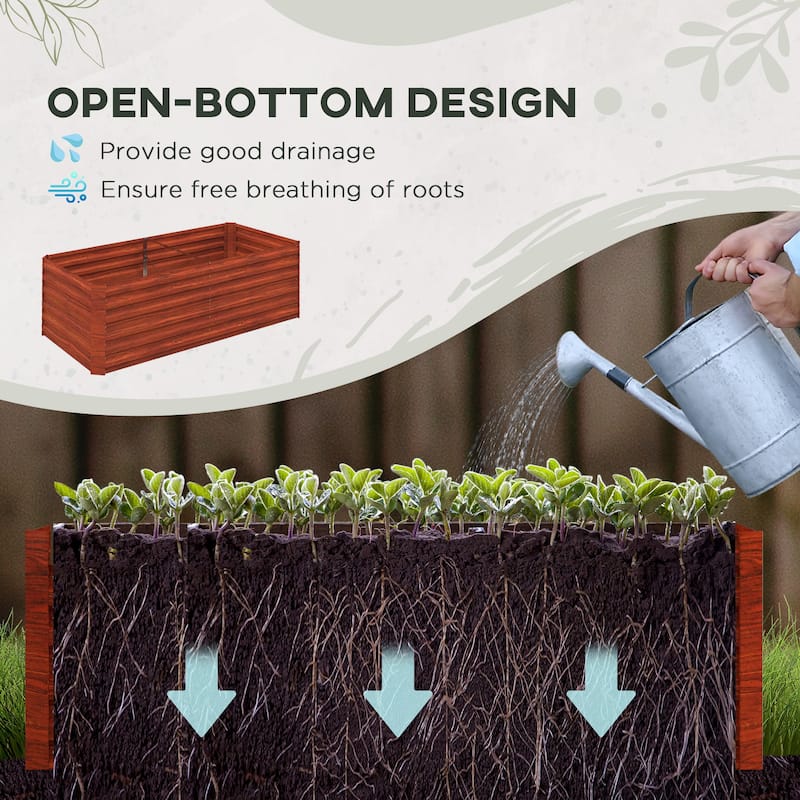 Galvanized Raised Garden Bed Kit, Large and Tall Metal Planter Box for Vegetables,Flowers and Herbs, 6' x 3' x 2'