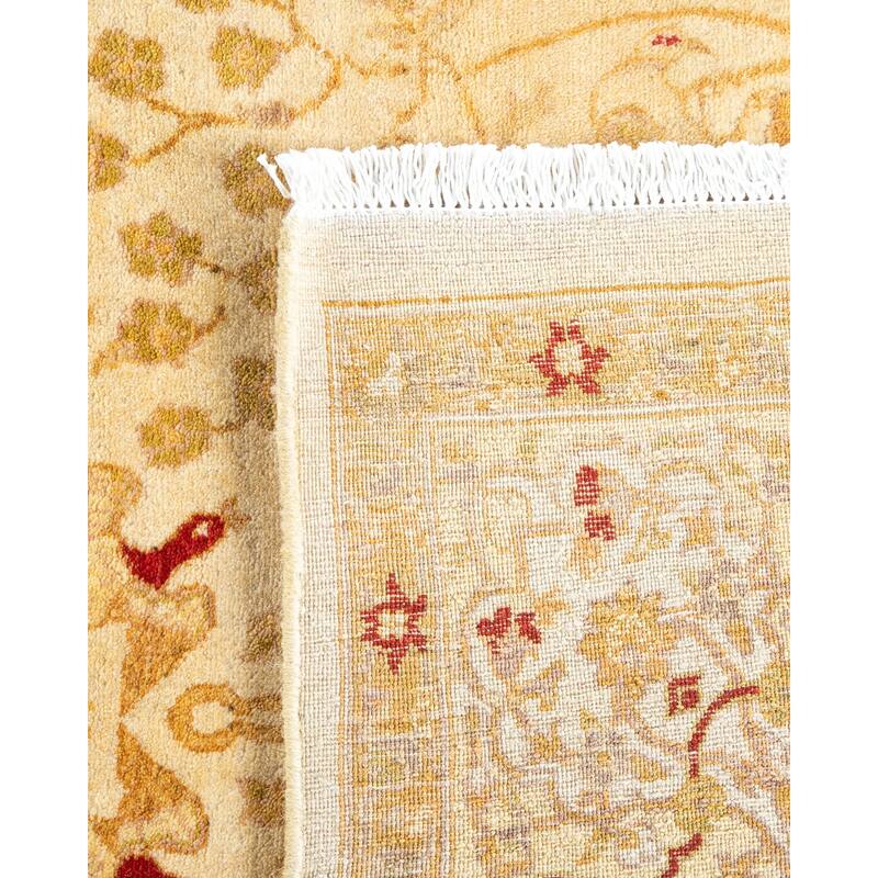 Overton Handknotted Wool Traditional Oriental Ivory Area Rug - 5' x 8'