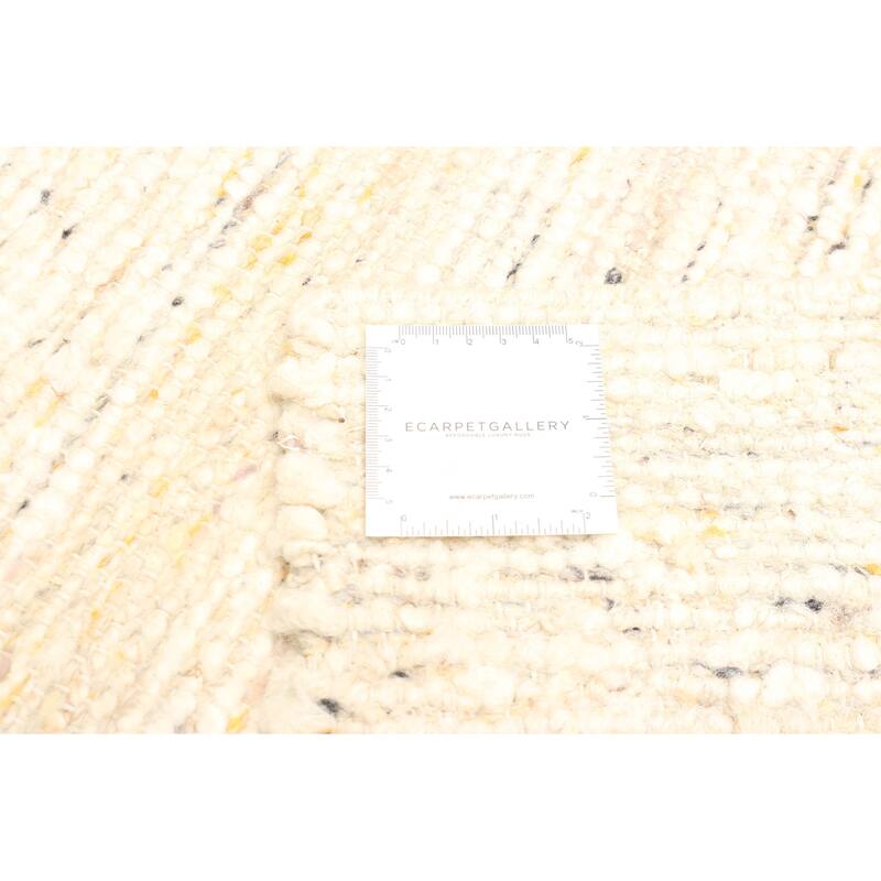 ECARPETGALLERY Braid weave Sienna Beige, Cream Wool Rug - 4'11 x 8'1