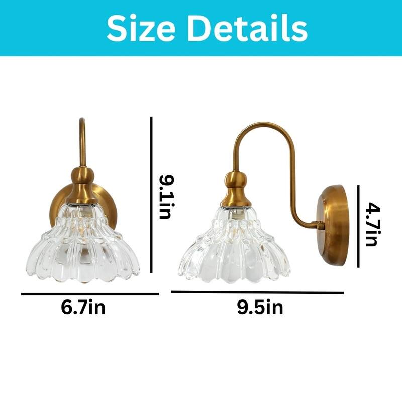 2 Pack wall sconce gold lights in walls iron bathroom with sconces