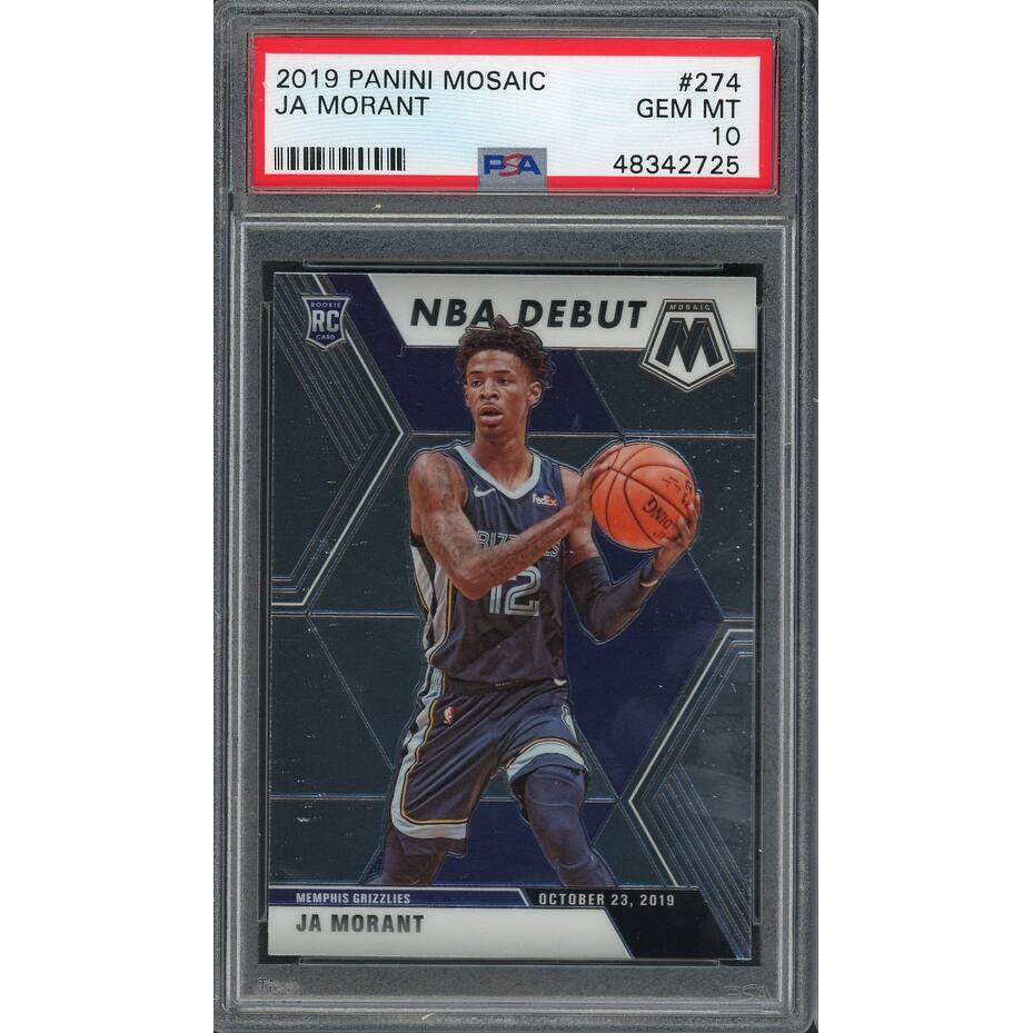 Ja Morant Memphis Grizzles 2019 Panini Mosaic Debut Basketball Rookie Card RC #274 Graded PSA 10 GEM MINT - 8'6" x 11'6"