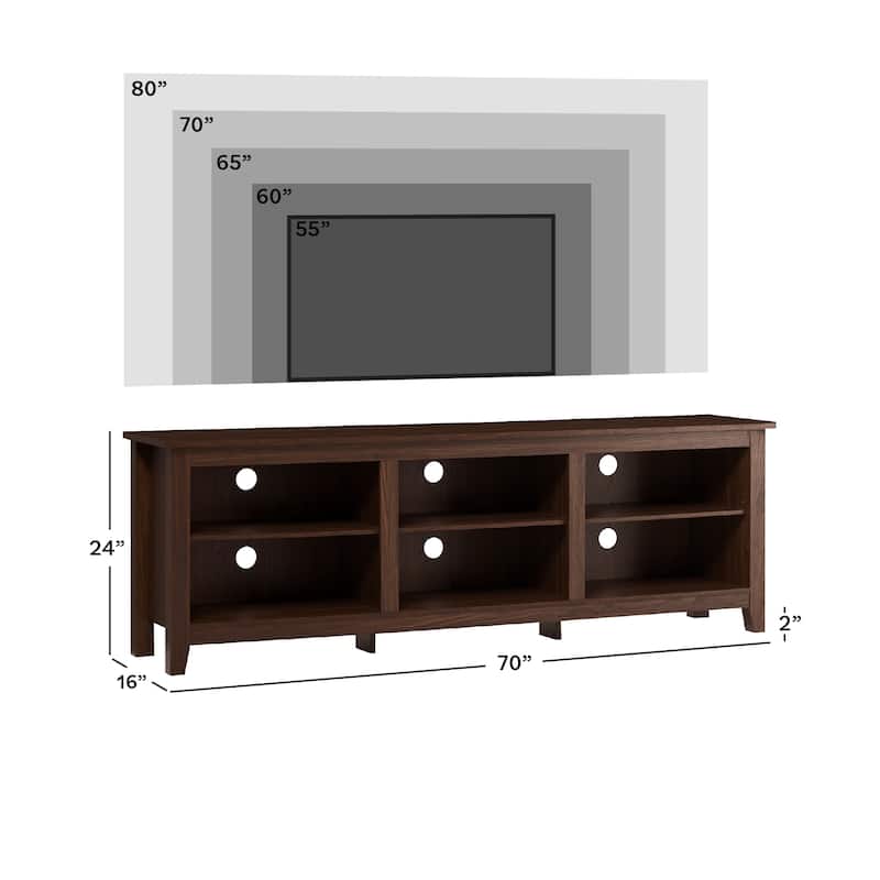 Middlebrook Designs 70-inch Wooden TV Stand with Open Storage
