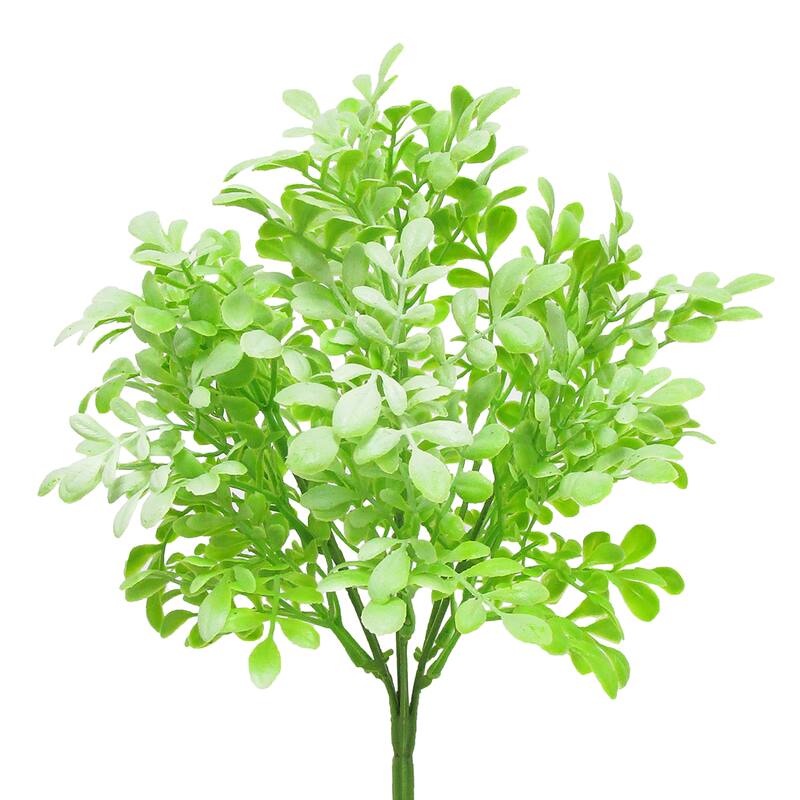 Set of 3 Artificial Garden Leaf Stem Plant Greenery Foliage Bush 14in