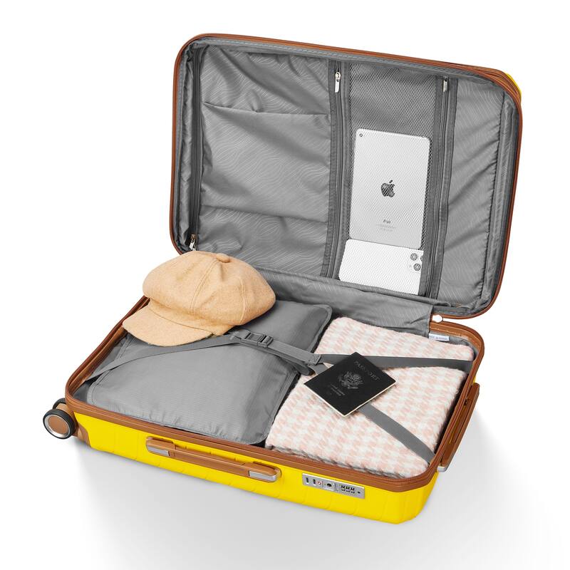 Luggage Sets 4 Piece, PP Hard Shell Lightweight Carry on Expandable Suitcase with 360 Degrees Mute Spinner Wheels and TSA Lock