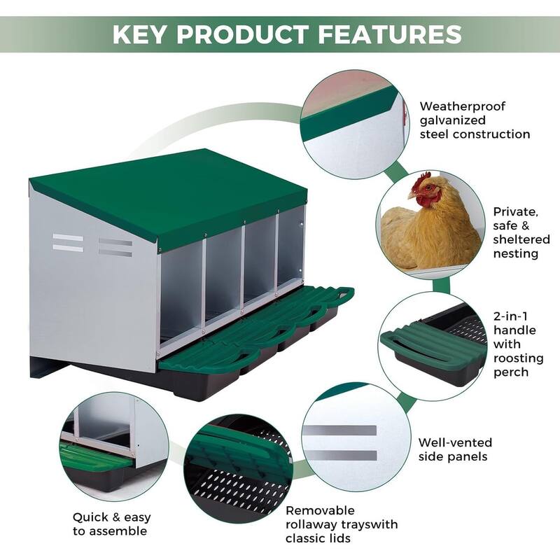 4 Holes Egg-Laying Boxes Nesting Boxes for Chickens Coops