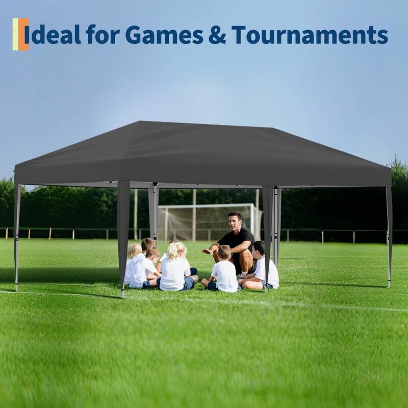 Portable Outdoor 10x20 Pop Up Canopy Tent for Picnics, Camping - Grey