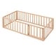 preview thumbnail 36 of 35, Nordic Twin Size Wood Floor Bed Frame w/ Fence & Door Upholstered Bed
