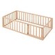 preview thumbnail 13 of 34, Twin Floor Bed Frame, Fun Fence Design with Openable Door, No Slats