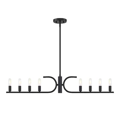 Skye 60 Watt 8-Light Matte Black Minimalist Island Light with Bare Bulbs - 7