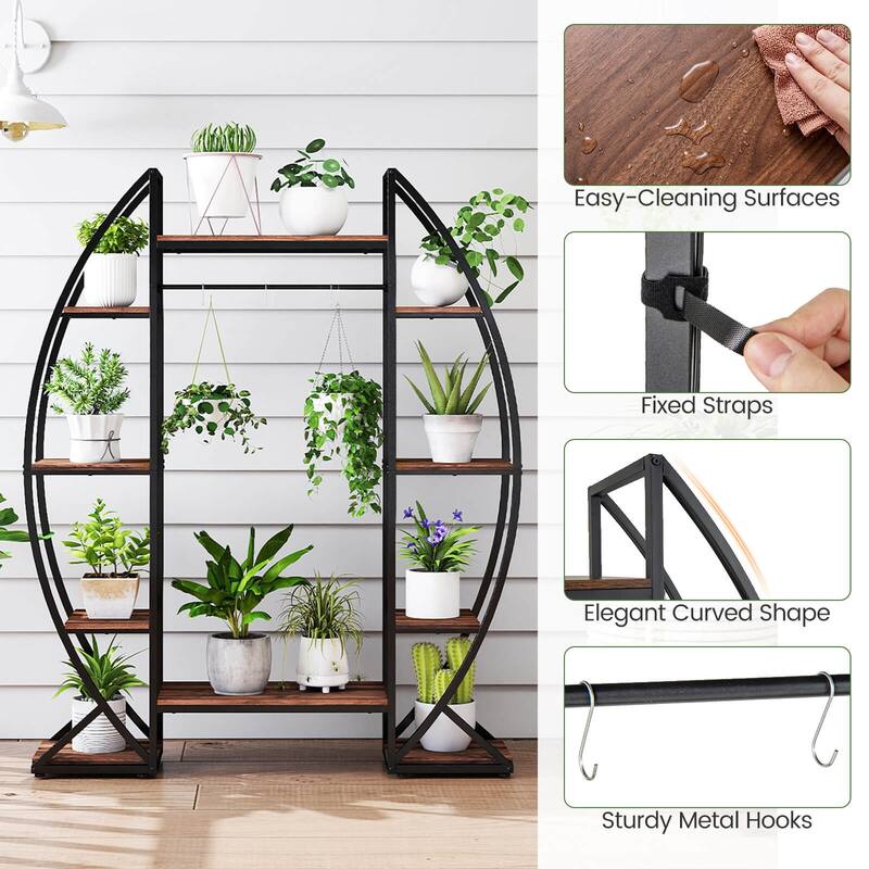 Costway 63” Tall 10-Tier Indoor Plant Stand with Grow Lights for - See Details